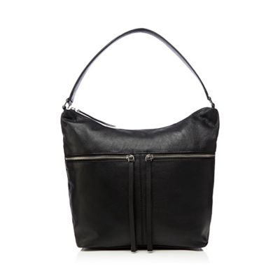 Black zip detail shoulder bag